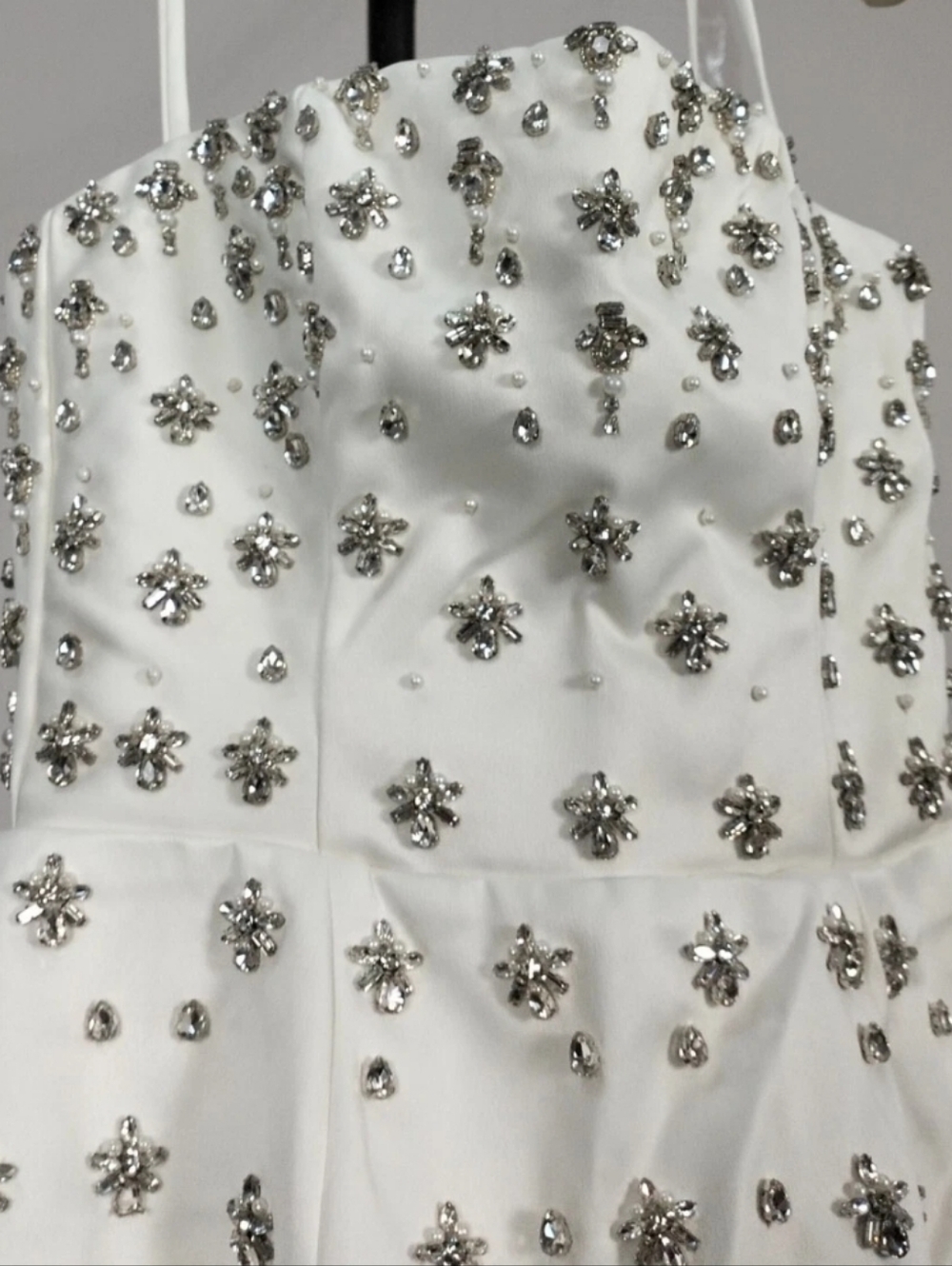 House of CB Ivory Strapless Embellished Column Dress - Picture 4 of 12